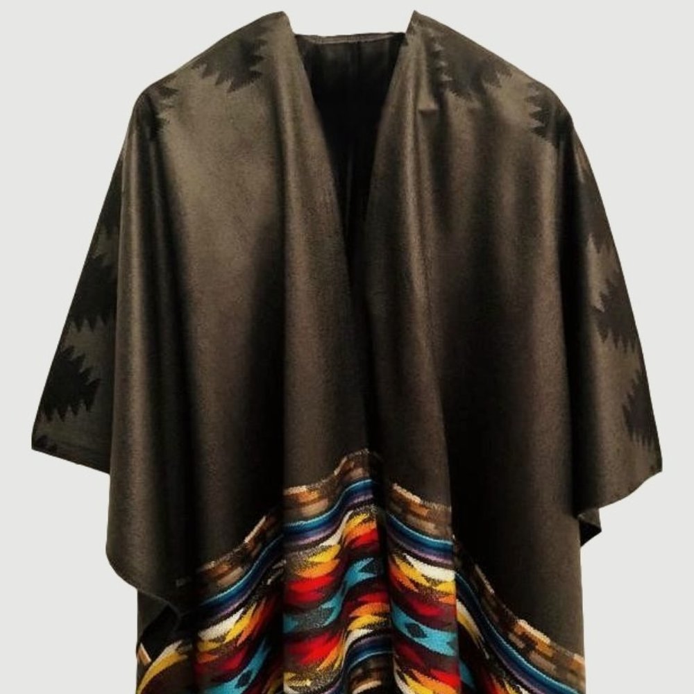 Alpaca poncho - Brown
